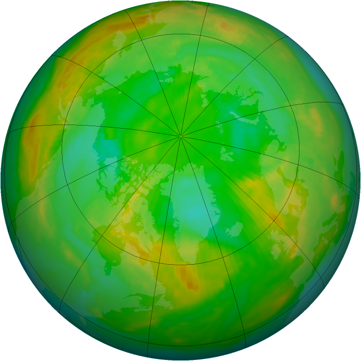 Arctic ozone map for 30 June 1983
